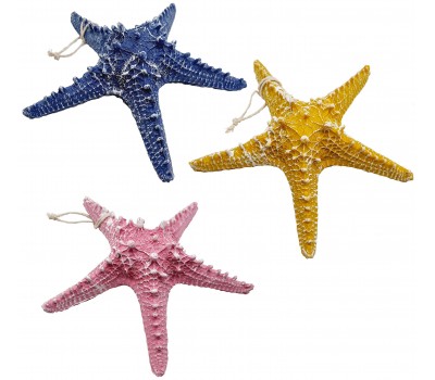 Декоративная Морская звезда  22x22x5 см (комплект 3шт) желтая, розовая , желтая