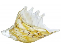 Морская раковина. Стеклянная фигурка в стиле Мурано. Высота 24 см Yellow