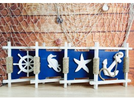 Набор декоративных морских панно, дерево, канат, 27см -4 шт. Набор декоративных морских панно, дерево, канат, 27см -4 шт.