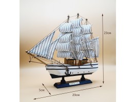 Декоративная модель корабля, дерево 23х4х23см E