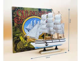 Декоративная модель корабля, дерево 23х4х23см  B