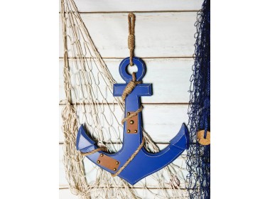 Якорь  декоративный  "Old Blue"  40 см, дерево, джут