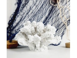Декоративный Коралл  13х11х8 см, Морской декор, ROUND white