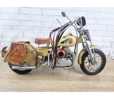 Фигурка мотоцикла YELLOW INDIAN MORTORCYCLE 43x16x23 см, металл. ручная работа ART966-Y