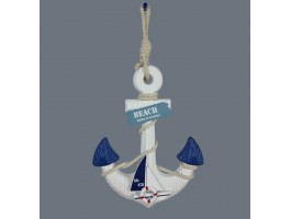 декоративный Якорь с яхтой 30см, дерево декоративный Якорь с яхтой 30см, дерево