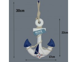 декоративный Якорь с яхтой 30см, дерево декоративный Якорь с яхтой 30см, дерево