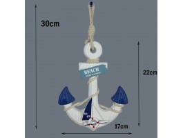 декоративный Якорь с яхтой 30см, дерево декоративный Якорь с яхтой 30см, дерево