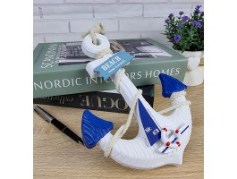 декоративный Якорь с яхтой 30см, дерево декоративный Якорь с яхтой 30см, дерево