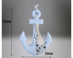 Якорь настенный WHITE 33см, дерево