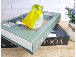 Птичка  Стеклянная фигурка в стиле Мурано. 10х7см  Yellow
