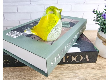 Птичка  Стеклянная фигурка в стиле Мурано. 10х7см  Yellow