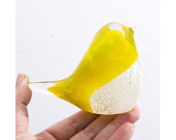 Птичка  Стеклянная фигурка в стиле Мурано. 10х7см  Yellow