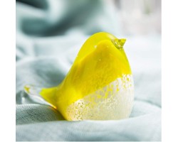 Птичка  Стеклянная фигурка в стиле Мурано. 10х7см  Yellow
