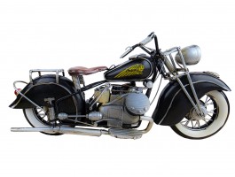 Модель мотоцикла INDIAN MORTORCYCLE 1944г. 34x13x17 см, металл. ручная работа ART2997