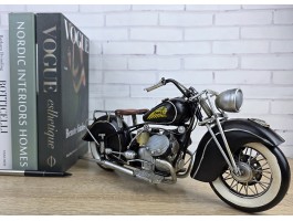 Модель мотоцикла INDIAN MORTORCYCLE 1944г. 34x13x17 см, металл. ручная работа ART2997