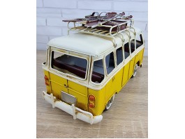 Фигурка  Ретро модель  автобуса Volkswagen T1, металл, 28х14х17 см, Коллекционная модель Art 2718Yellow