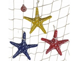 Декоративная Морская звезда 15 см (комплект 3шт) желтая, синяя, красная