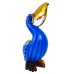 Пеликан с рыбкой. Стеклянная фигурка в стиле Мурано. 26 см