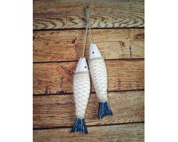 Декоративные деревянные рыбы 28 см (комплект 2шт)