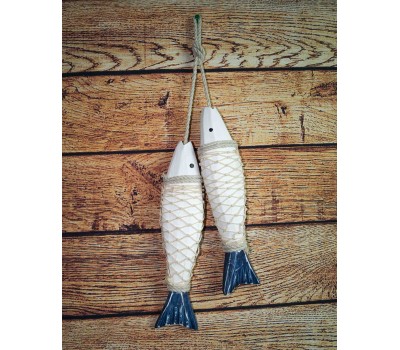 Декоративные деревянные рыбы 28 см (комплект 2шт)