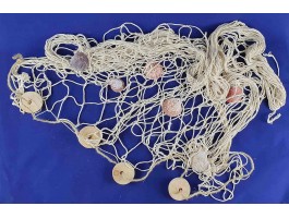 морская Сеть декоративная 2х1м  ракушки, поплавки, белый цвет.