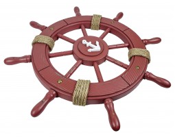 Штурвал деревянный Anchor 62 см, дерево, RED