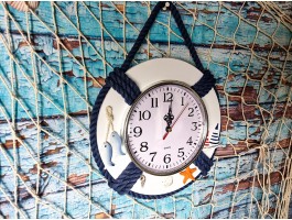 Часы  Морские 25х25 см, дерево,  морской декор