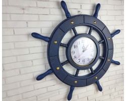 Часы  Штурвал 62х62х5 см, дерево,  морской декор