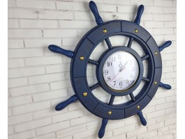 Часы  Штурвал 62х62х5 см, дерево,  морской декор