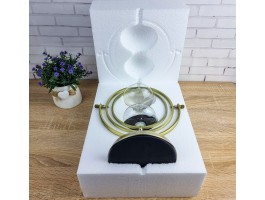 Песочные часы Космос Black  - 30 минут, черный песок, латунь, поворотный механизм (25х22х12)см