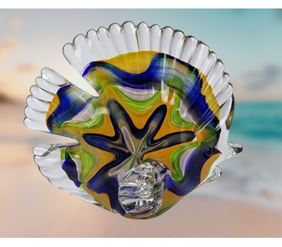 Стеклянная фигурка Рыбка в стиле Мурано. 15х4х13 см Ruff Fish Flower