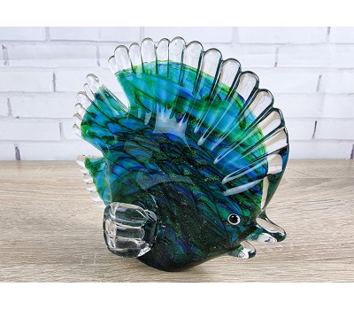 Стеклянная фигурка Рыбка в стиле Мурано. 15х4х13 см Ruff Fish Green