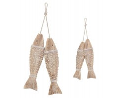 Декоративные деревянные рыбы 50 и 35см (комплект 4шт  - две пары) Nature