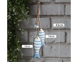 Декоративные деревянные рыбы 43 см (комплект 2шт в связке) COLOR/L/BLUE