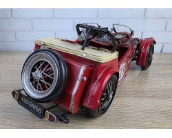 Ретро модель гоночного автомобиля 1949 MG TC RACECAR, металл 30х12х11см, ручная работа Ретро модель гоночного автомобиля 1949 MG TC RACECAR, металл 30х12х11см, ручная работа