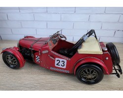Ретро модель гоночного автомобиля 1949 MG TC RACECAR, металл 30х12х11см, ручная работа Ретро модель гоночного автомобиля 1949 MG TC RACECAR, металл 30х12х11см, ручная работа