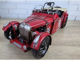 Ретро модель гоночного автомобиля 1949 MG TC RACECAR, металл 30х12х11см, ручная работа
