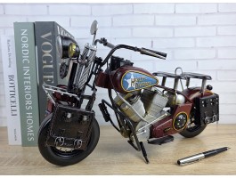 Модель мотоцикла HARLEY FLSTC 2001г. 40x20x22 см, металл. ручная работа ART1447