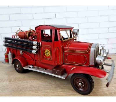 Коллекционная модель пожарного  автомобиля RED MACK PIRSCH 1928 г., металл 42х15х18см