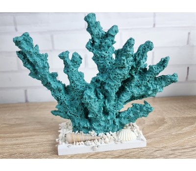 Декоративный Коралл на подставке  18х15х6 см, L/Green.   Морской декор