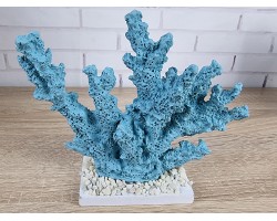 Декоративный Коралл на подставке  18х15х6 см, L/Blue.   Морской декор