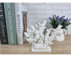 Декоративный Коралл на подставке  18х15х6 см, White.  Морской декор