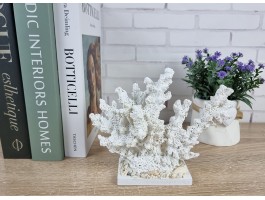 Декоративный Коралл на подставке  18х15х6 см, White.  Морской декор