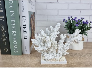 Декоративный Коралл на подставке  18х15х6 см, White.  Морской декор