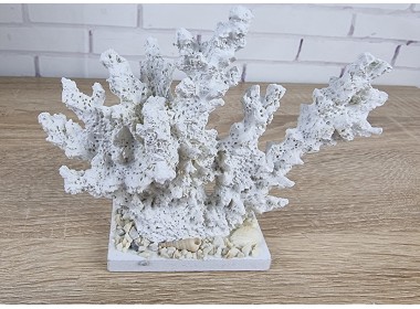 Декоративный Коралл на подставке  18х15х6 см, White.  Морской декор