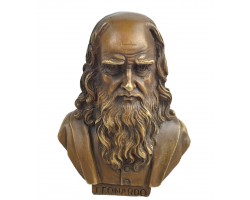 Бюст Леонардо да Винчи, бронза 10х9х5 см Антик вес 430гр. Бюст Леонардо да Винчи, бронза 10х9х5 см Антик вес 430гр.