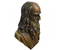 Бюст Леонардо да Винчи, бронза 10х9х5 см Антик вес 430гр. Бюст Леонардо да Винчи, бронза 10х9х5 см Антик вес 430гр.