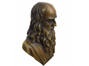 Бюст Леонардо да Винчи, бронза 10х9х5 см Антик вес 430гр. Бюст Леонардо да Винчи, бронза 10х9х5 см Антик вес 430гр.