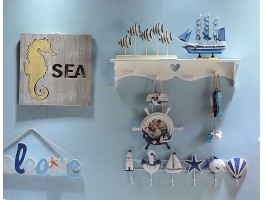 Картина морская Морской конёк, 33х33см,  дерево, морской декор