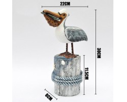 Декоративный Пеликан, морской декор  30х22х8см, дерево